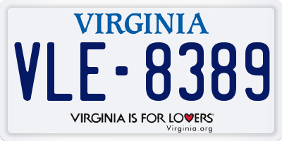 VA license plate VLE8389