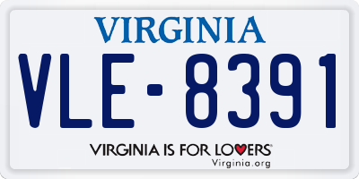 VA license plate VLE8391