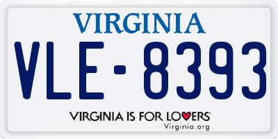 VA license plate VLE8393