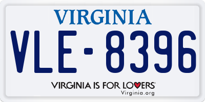 VA license plate VLE8396