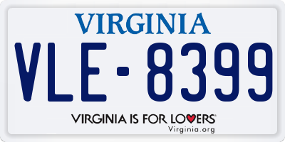 VA license plate VLE8399