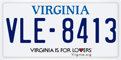 VA license plate VLE8413