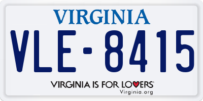 VA license plate VLE8415