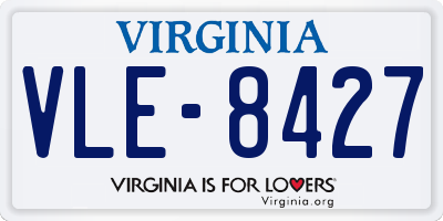 VA license plate VLE8427