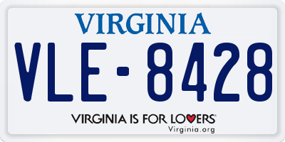 VA license plate VLE8428