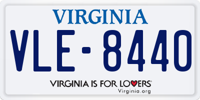VA license plate VLE8440