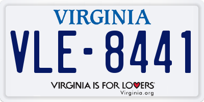 VA license plate VLE8441