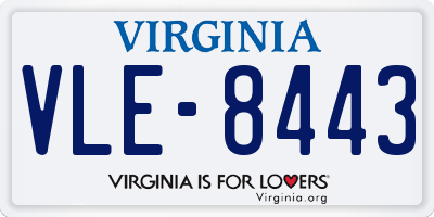 VA license plate VLE8443