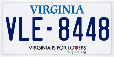 VA license plate VLE8448