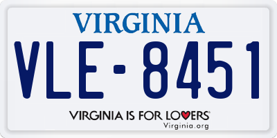 VA license plate VLE8451