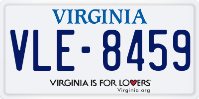 VA license plate VLE8459