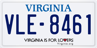 VA license plate VLE8461