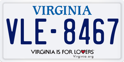 VA license plate VLE8467