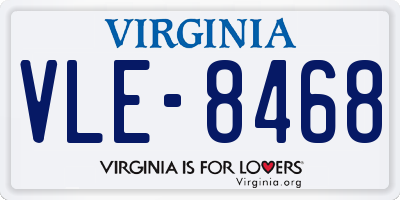 VA license plate VLE8468