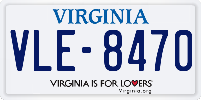 VA license plate VLE8470