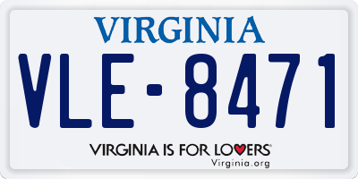 VA license plate VLE8471