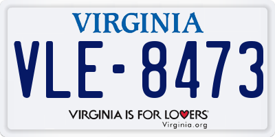 VA license plate VLE8473