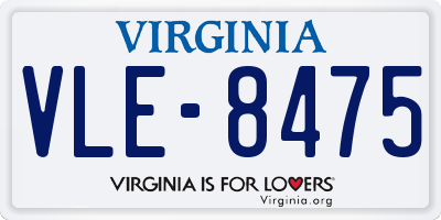 VA license plate VLE8475