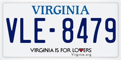 VA license plate VLE8479