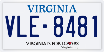 VA license plate VLE8481