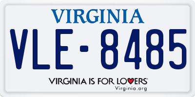 VA license plate VLE8485