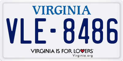VA license plate VLE8486