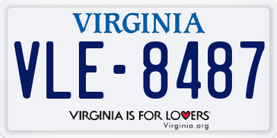 VA license plate VLE8487