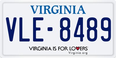 VA license plate VLE8489