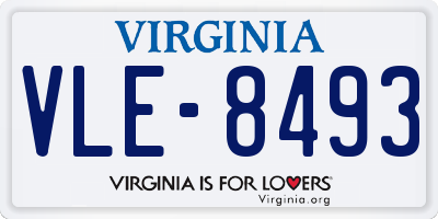 VA license plate VLE8493