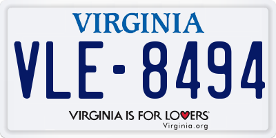 VA license plate VLE8494