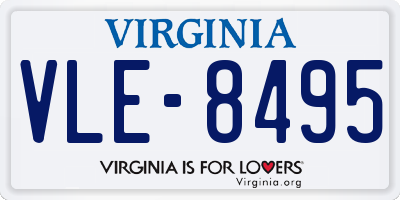 VA license plate VLE8495