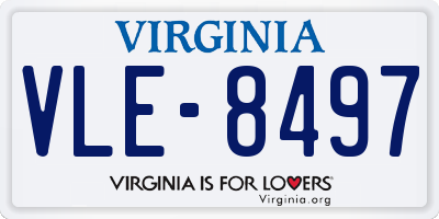 VA license plate VLE8497