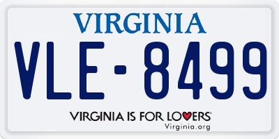 VA license plate VLE8499