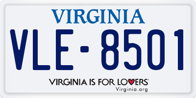 VA license plate VLE8501