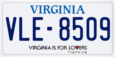 VA license plate VLE8509