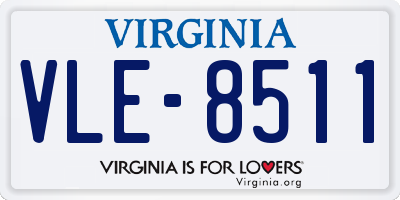 VA license plate VLE8511