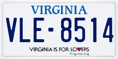VA license plate VLE8514