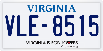 VA license plate VLE8515