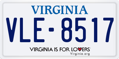VA license plate VLE8517