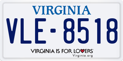 VA license plate VLE8518