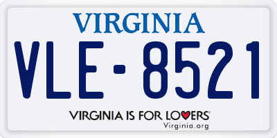 VA license plate VLE8521