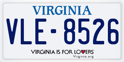 VA license plate VLE8526