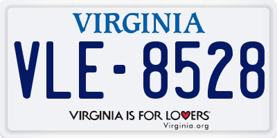 VA license plate VLE8528