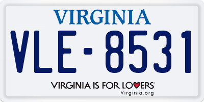 VA license plate VLE8531