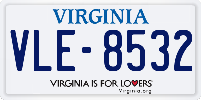 VA license plate VLE8532