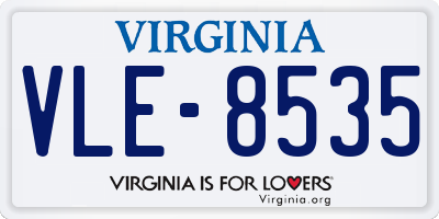 VA license plate VLE8535