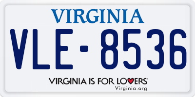 VA license plate VLE8536