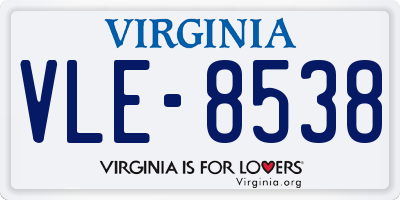 VA license plate VLE8538