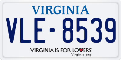 VA license plate VLE8539