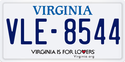 VA license plate VLE8544
